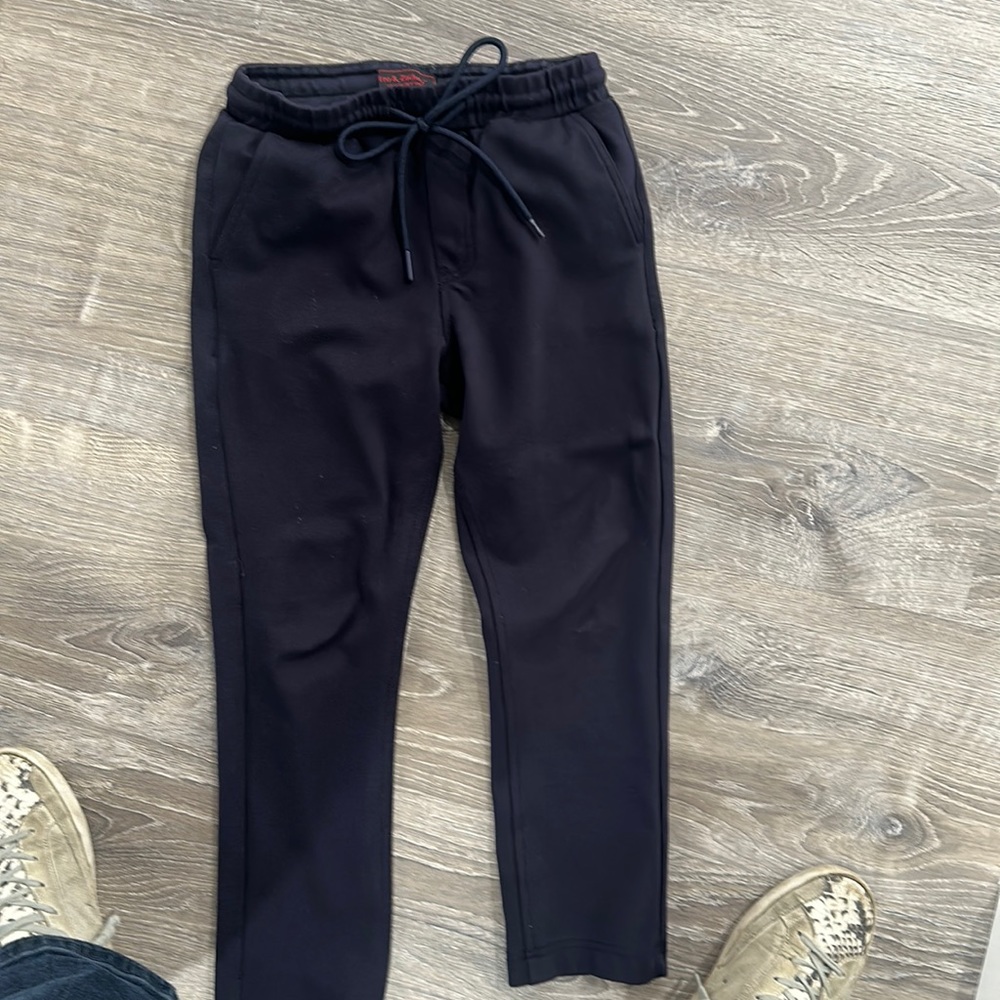 Leo and Zachary navy blue boys dress drawstring pants